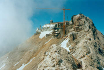 Rckblick vom Jubilumsgrat zur Zugspitze